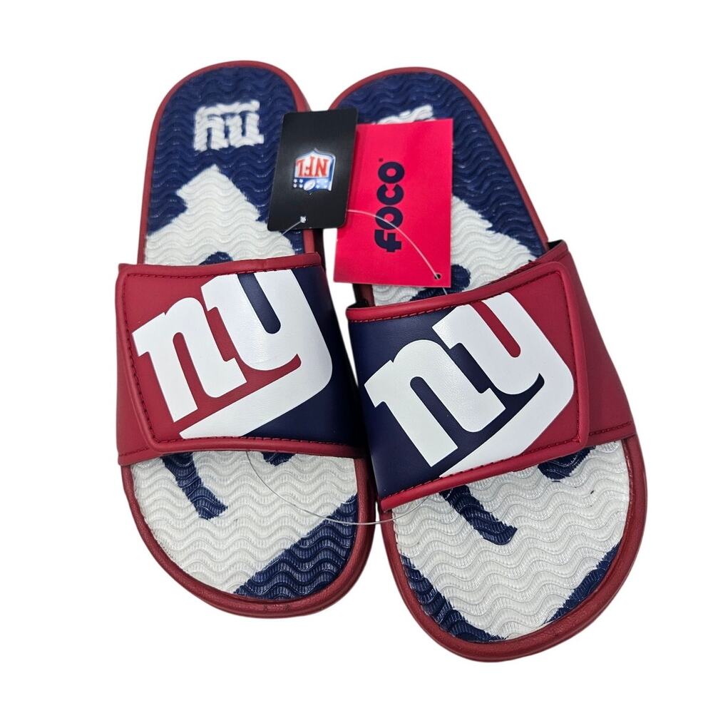 NEW FOCO New York Giants Slide Sandals 7-8 NFL Football Casual Pool Gym